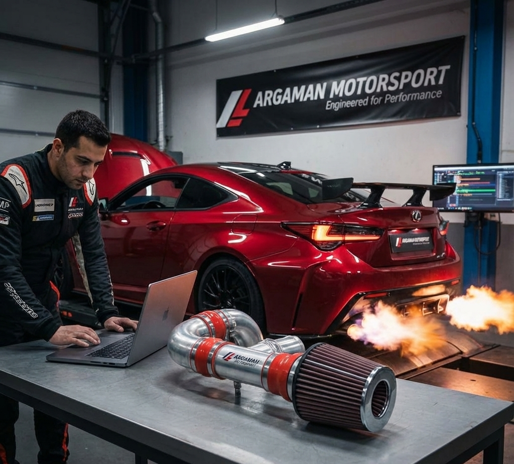 קיט יניקה מותקן בתא מנוע של Lexus